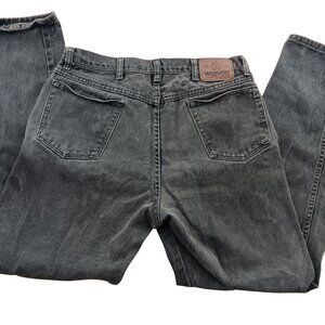 Vintage 34x32 Wrangler Mens Green Denim Jeans Cowboy 1990s Paint Splatter USA